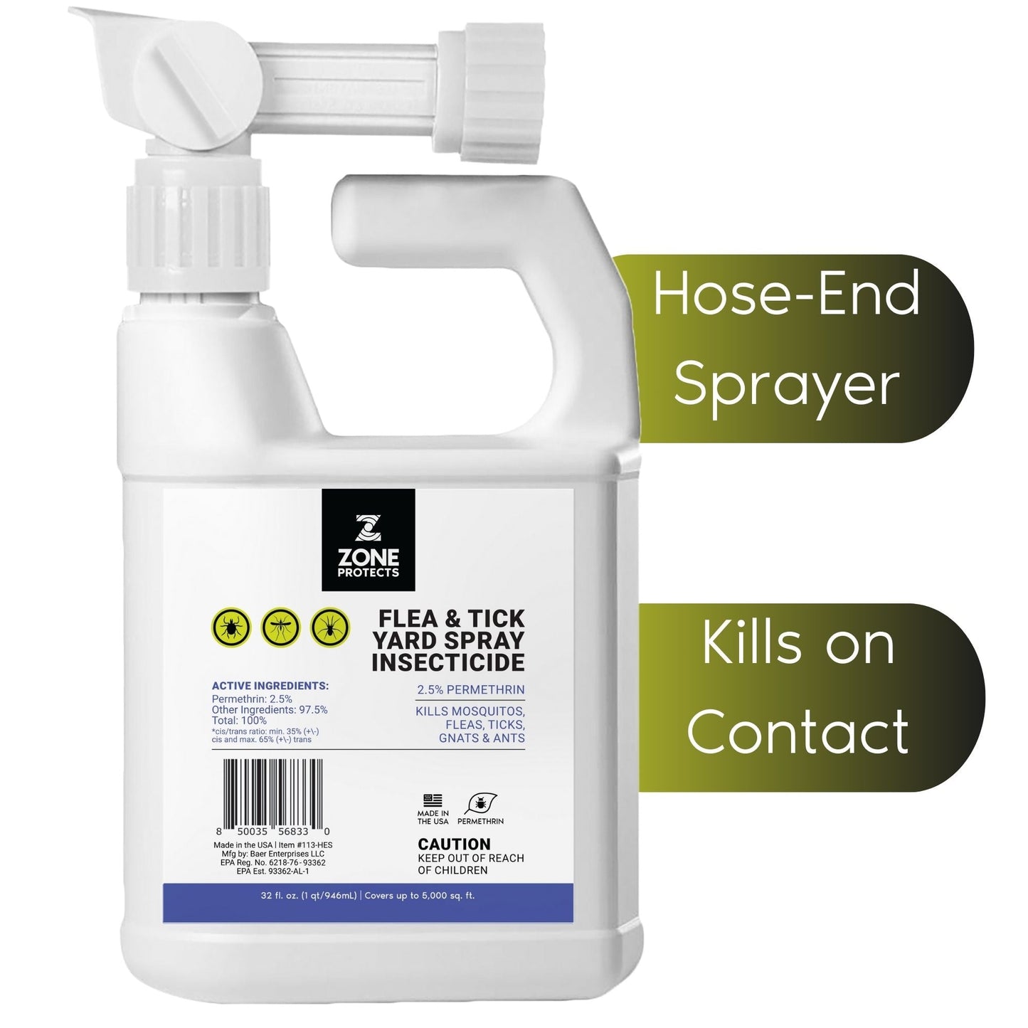 Flea and Tick Yard Spray Insecticide Hose End Sprayer